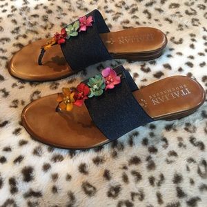 Italian Shoemakers Made in Italy Floral Sandals 8M